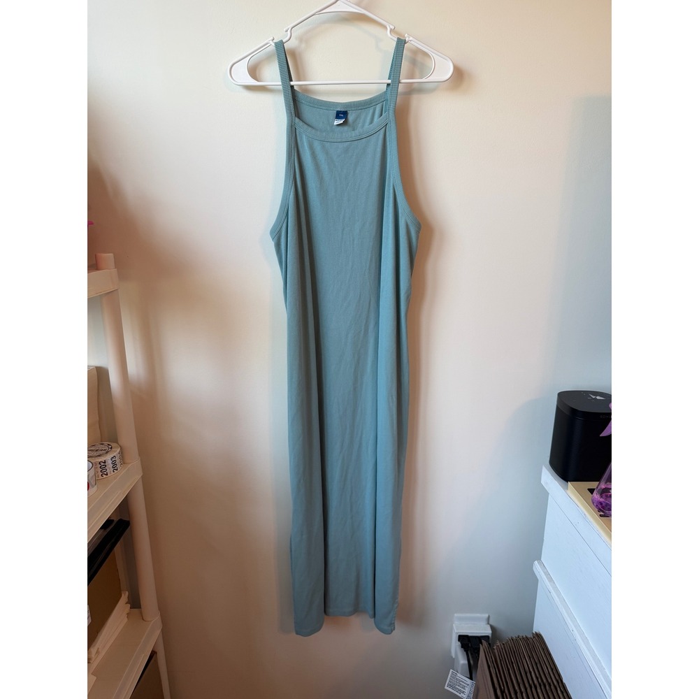 Old Navy Womens XXL Ribbed Knit Sleeveless Maxi Dress Teal Seafoam Green